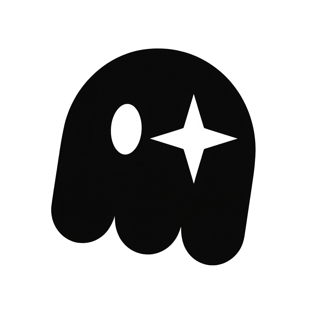 Ghost mascot, excited